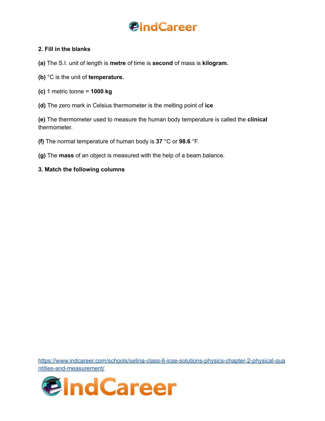 Selina Class 6 ICSE Solutions Physics : Chapter 2- Physical Quantities and Measurement - Page 3
