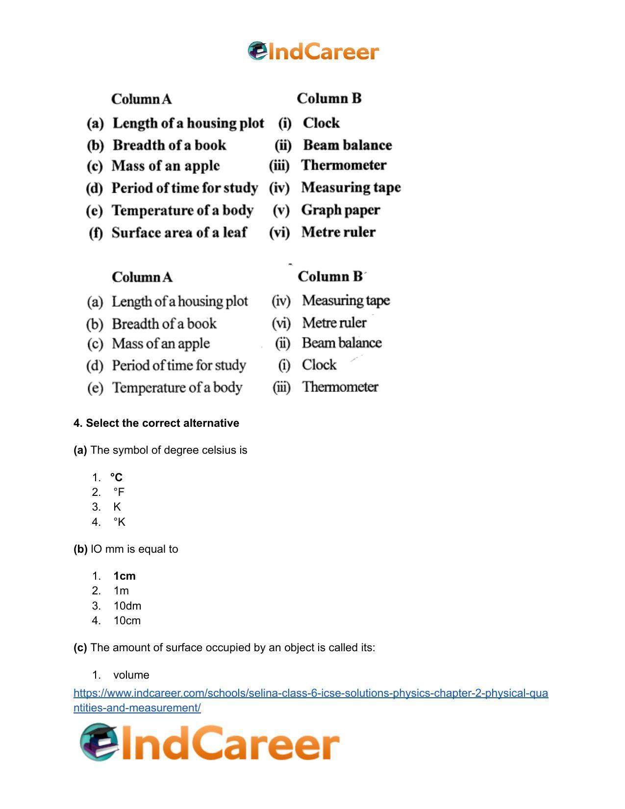 Selina Class 6 ICSE Solutions Physics : Chapter 2- Physical Quantities and Measurement - Page 4