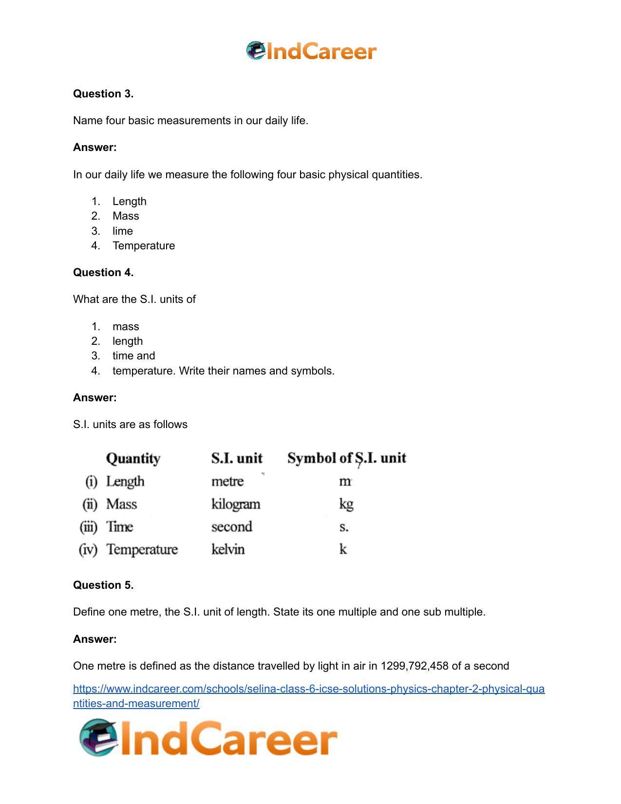 Selina Class 6 ICSE Solutions Physics : Chapter 2- Physical Quantities and Measurement - Page 6