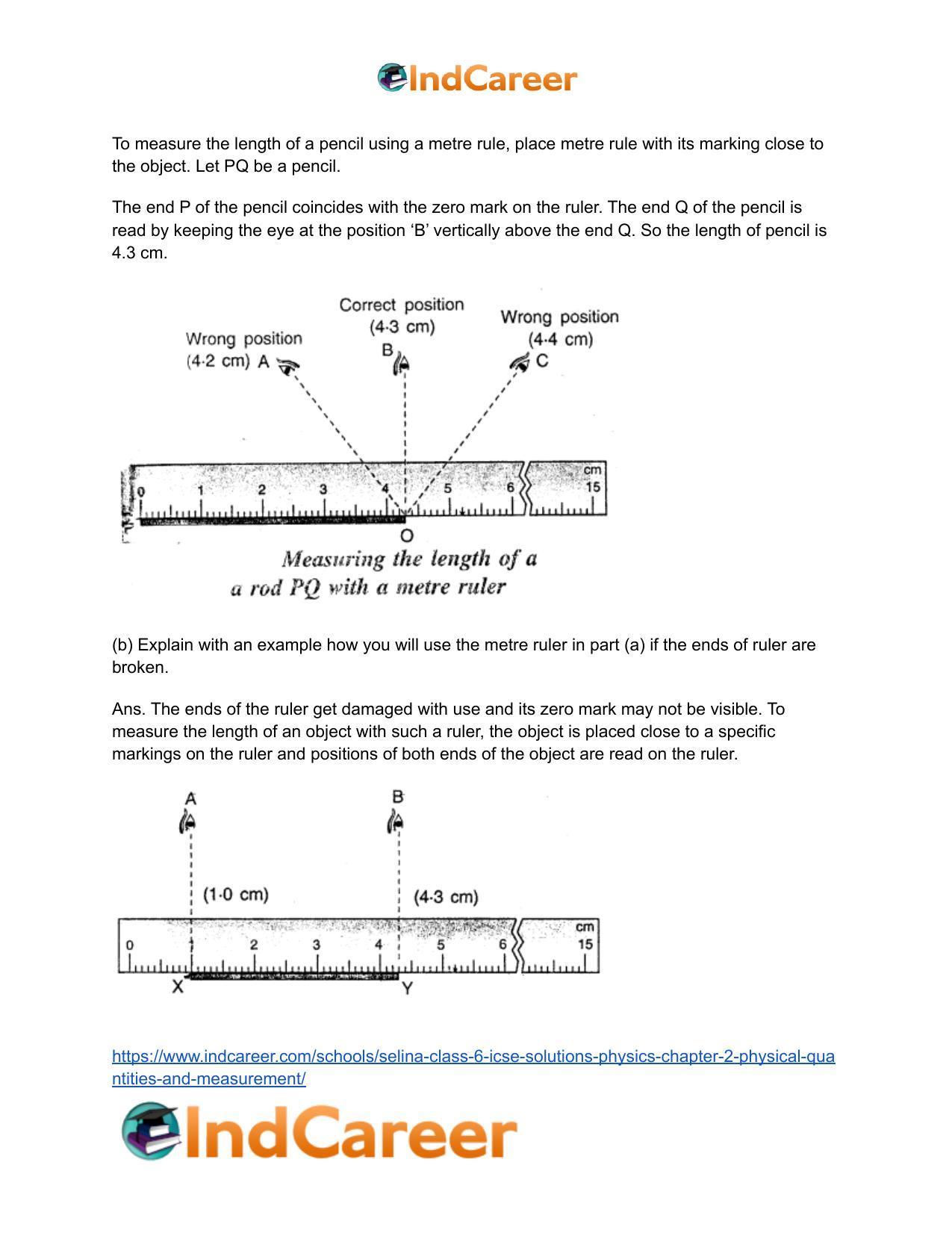 Selina Class 6 ICSE Solutions Physics : Chapter 2- Physical Quantities and Measurement - Page 9