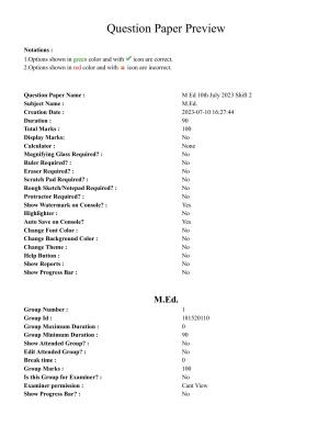 TS CPGET 2023 M Ed (Shift 2) Question Paper with Answer Key