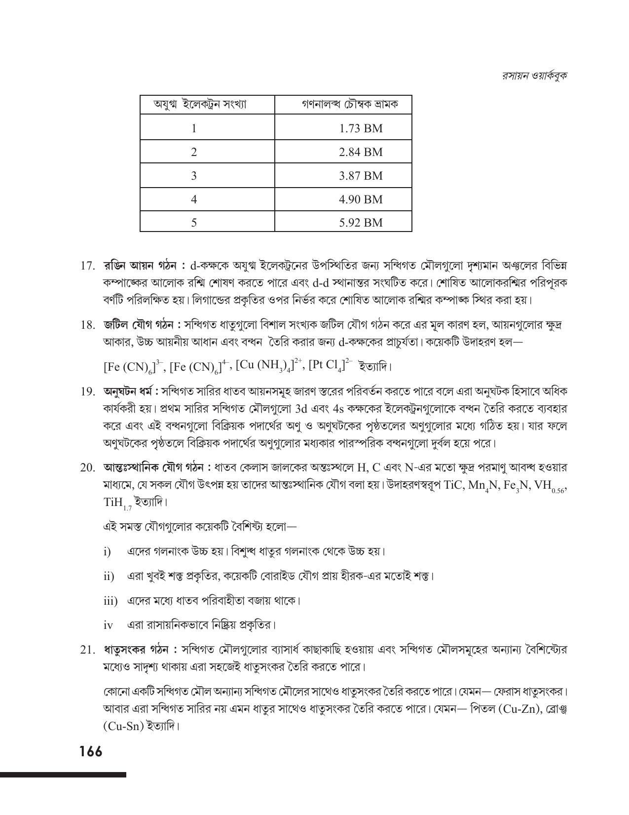 Tripura Board Class 12 Chemistry Bengali Version Workbooks - Page 172