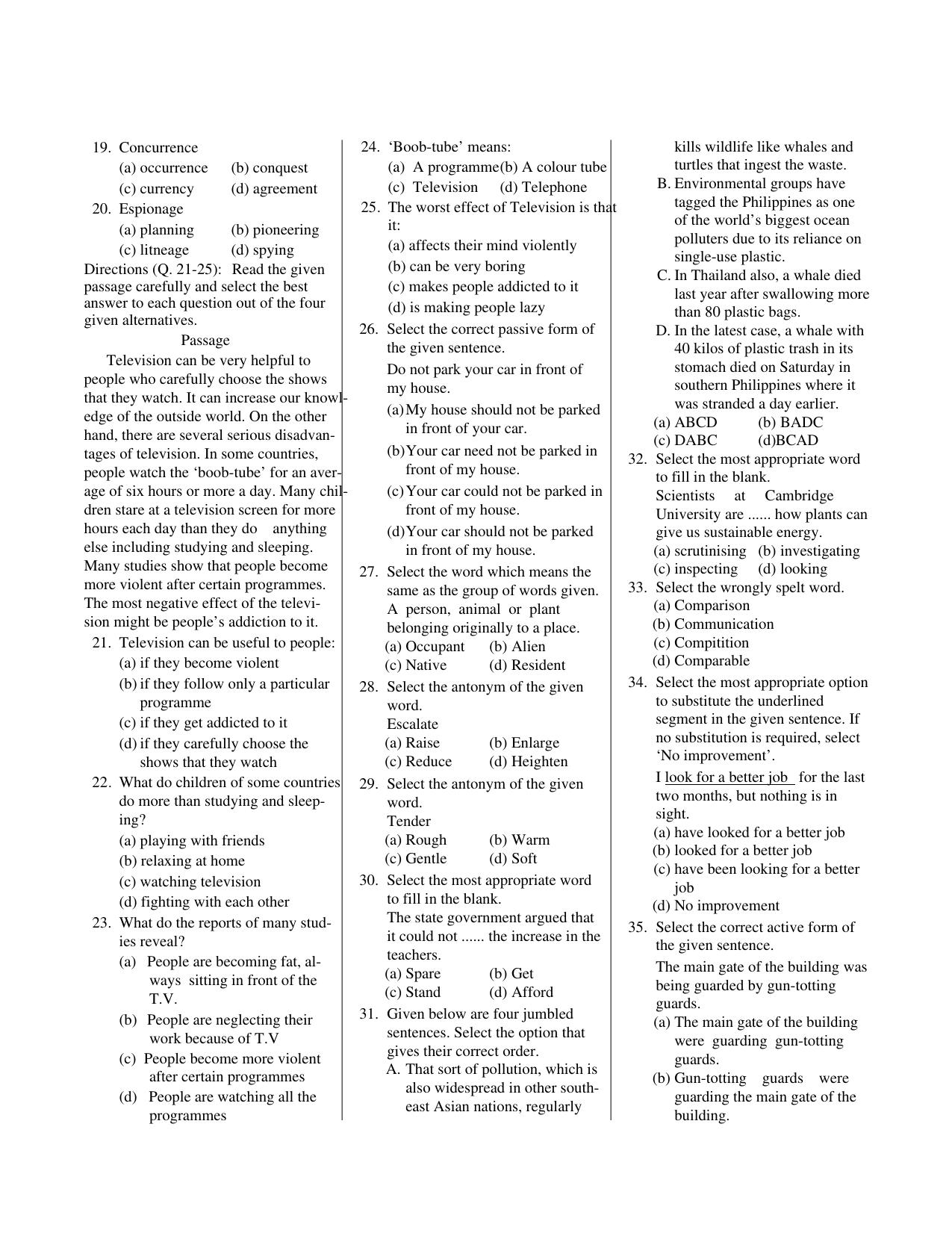 CUET English Sample Paper 3 - Page 2