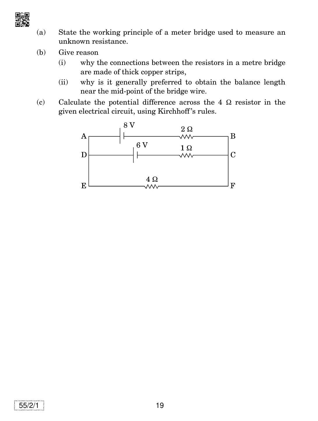 CBSE Class 12 55-2-1 Physics 2019 Question Paper - Page 19