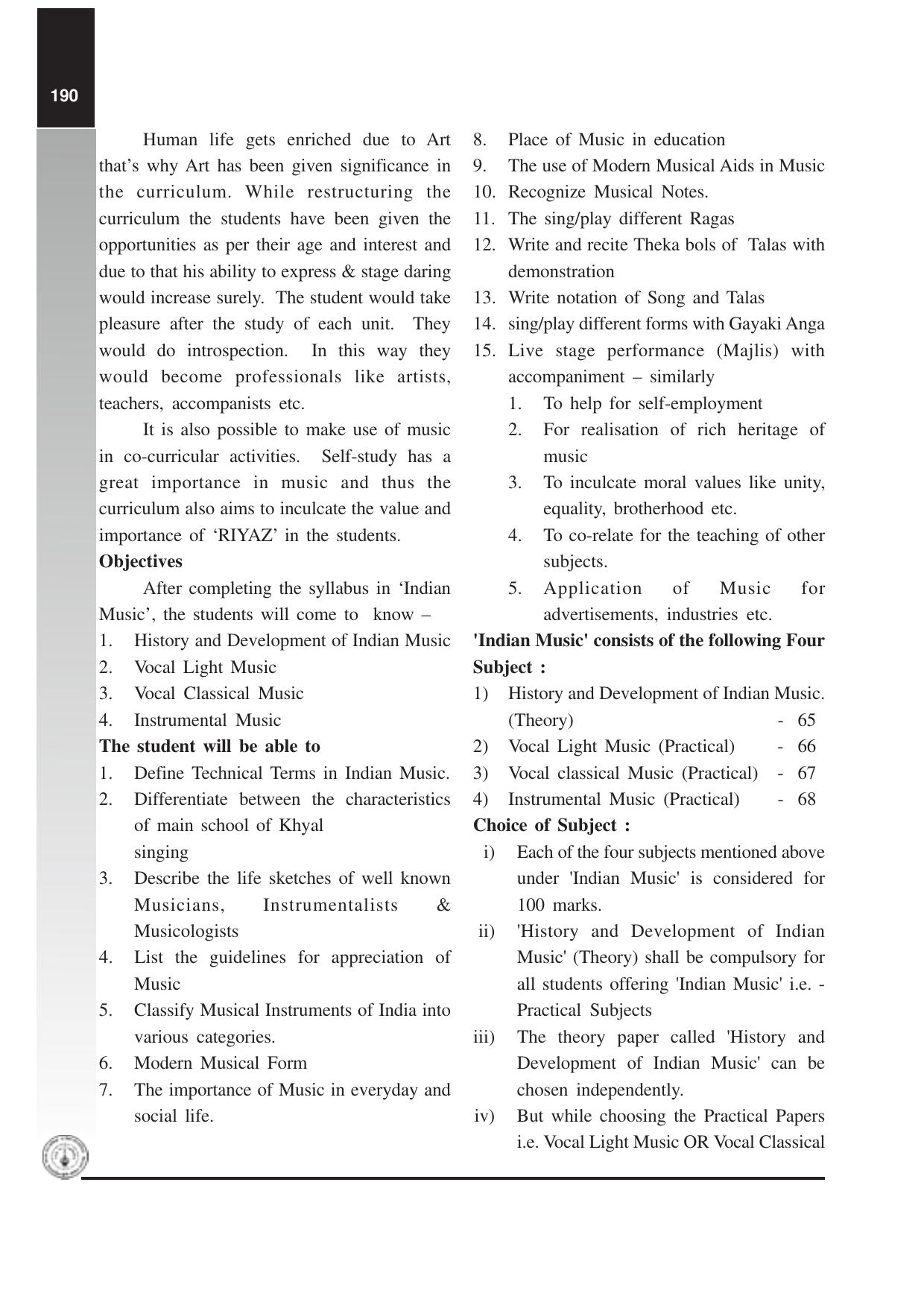 Maharashtra HSC History and Development of Indian Music Syllabus - Page 3