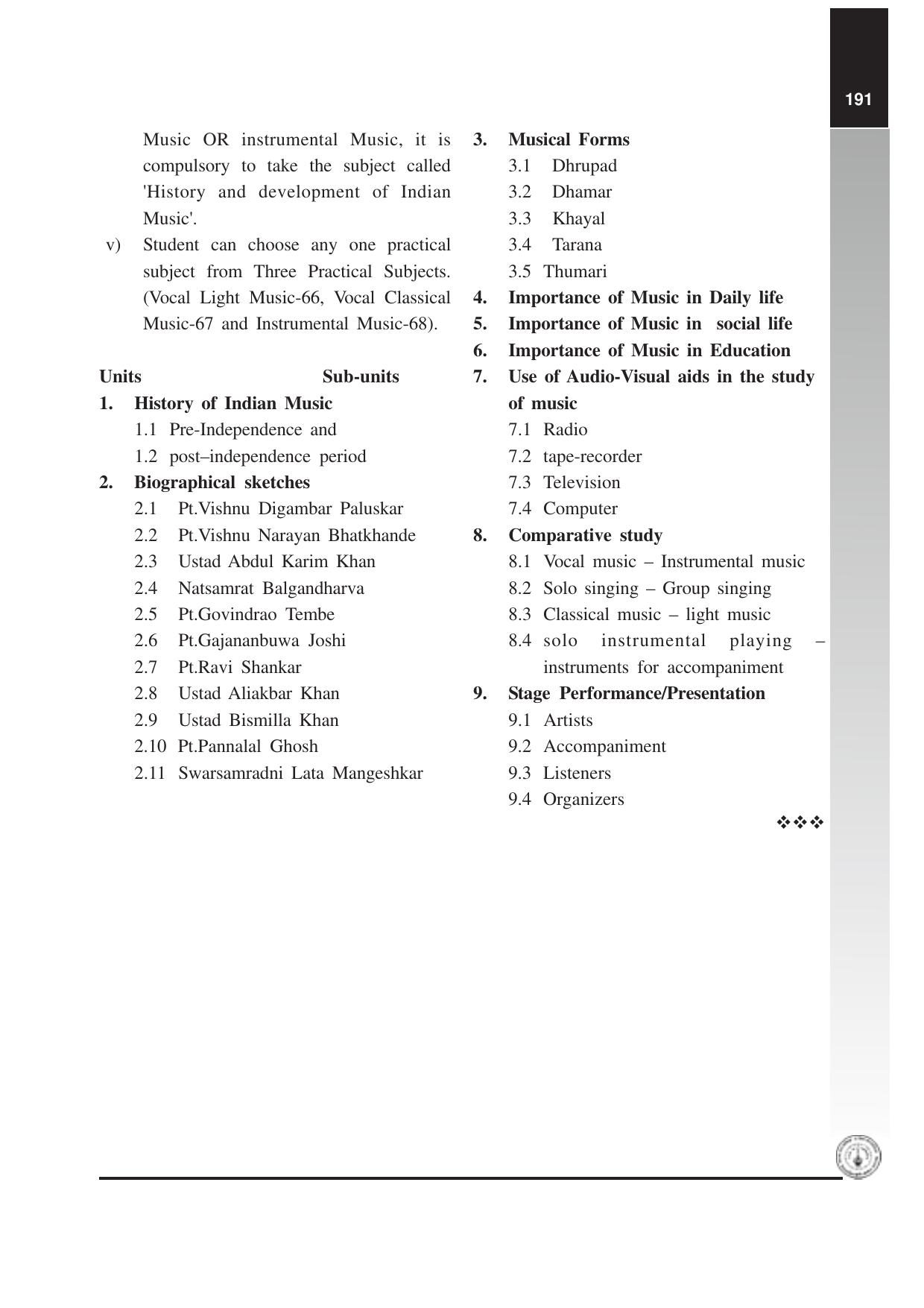 Maharashtra HSC History and Development of Indian Music Syllabus - Page 4
