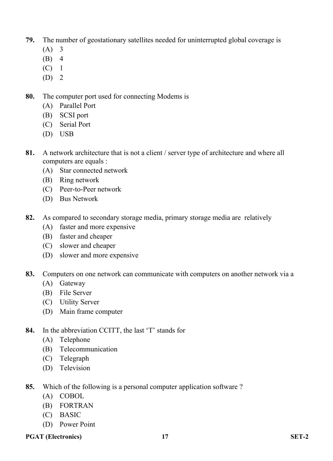 OJEE PGAT 2013 Electronics Set 2 Question Paper - Page 16