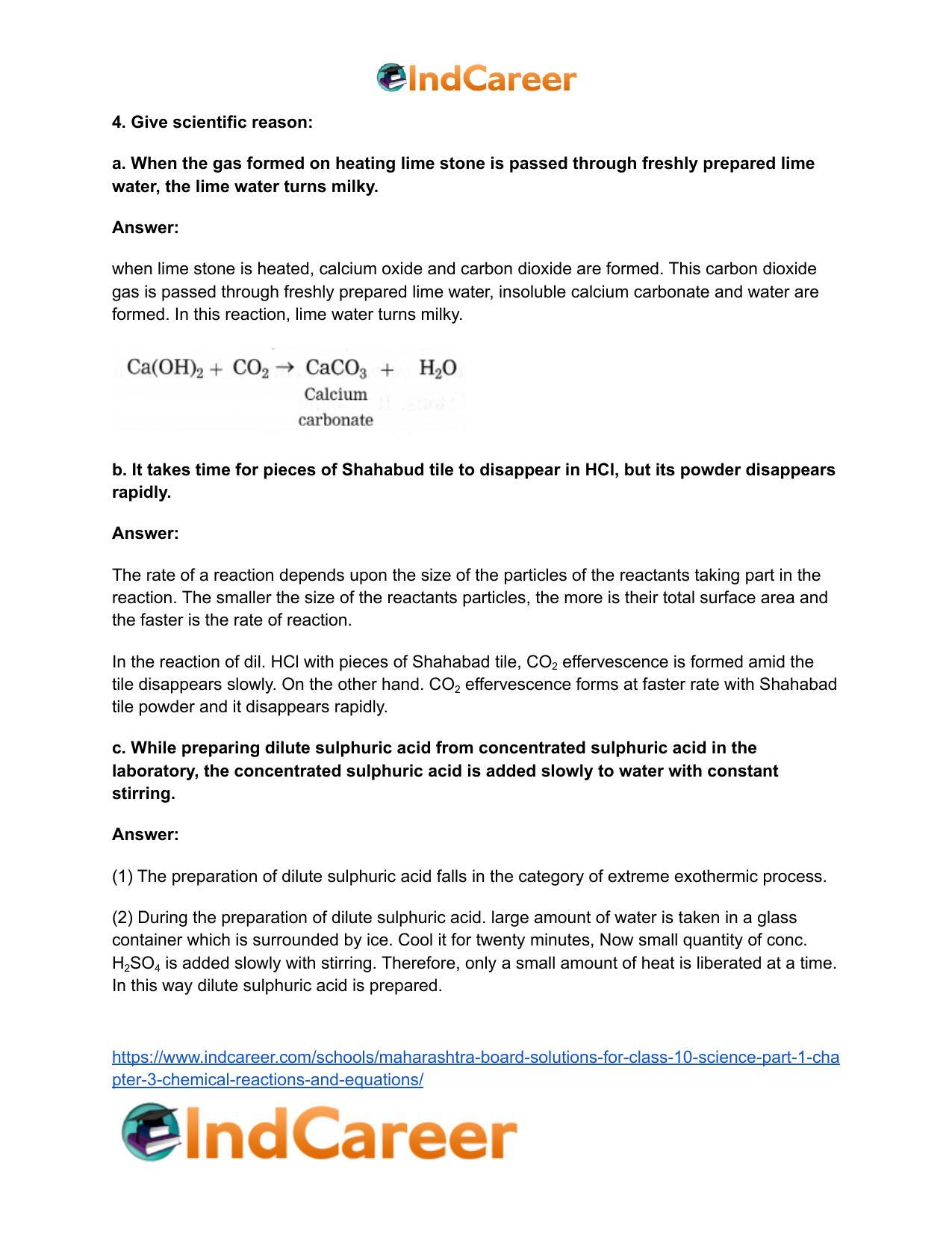Maharashtra Board Solutions for Class 10- Science (Part 1): Chapter 3- Chemical Reactions and Equations - Page 9