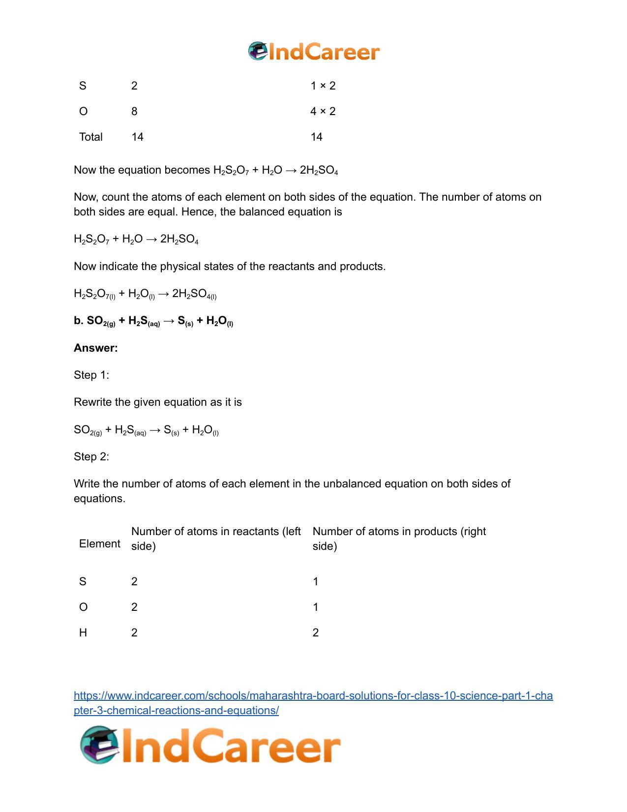 Maharashtra Board Solutions for Class 10- Science (Part 1): Chapter 3- Chemical Reactions and Equations - Page 13
