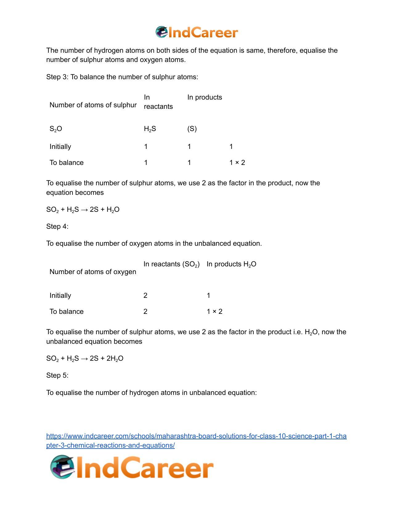 Maharashtra Board Solutions for Class 10- Science (Part 1): Chapter 3- Chemical Reactions and Equations - Page 14