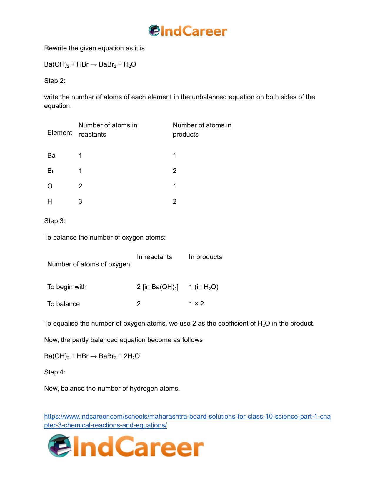 Maharashtra Board Solutions for Class 10- Science (Part 1): Chapter 3- Chemical Reactions and Equations - Page 54