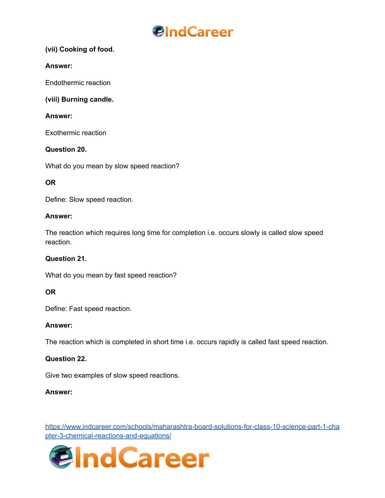 Maharashtra Board Solutions for Class 10- Science (Part 1): Chapter 3- Chemical Reactions and Equations - Page 66