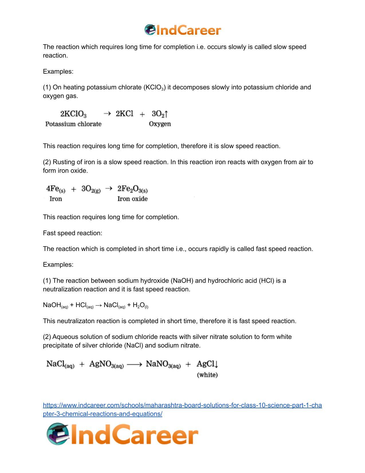 Maharashtra Board Solutions for Class 10- Science (Part 1): Chapter 3- Chemical Reactions and Equations - Page 68