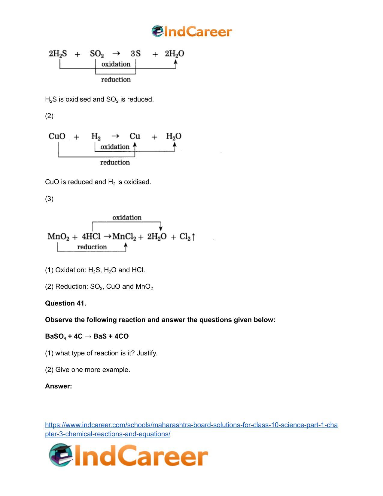 Maharashtra Board Solutions for Class 10- Science (Part 1): Chapter 3- Chemical Reactions and Equations - Page 76