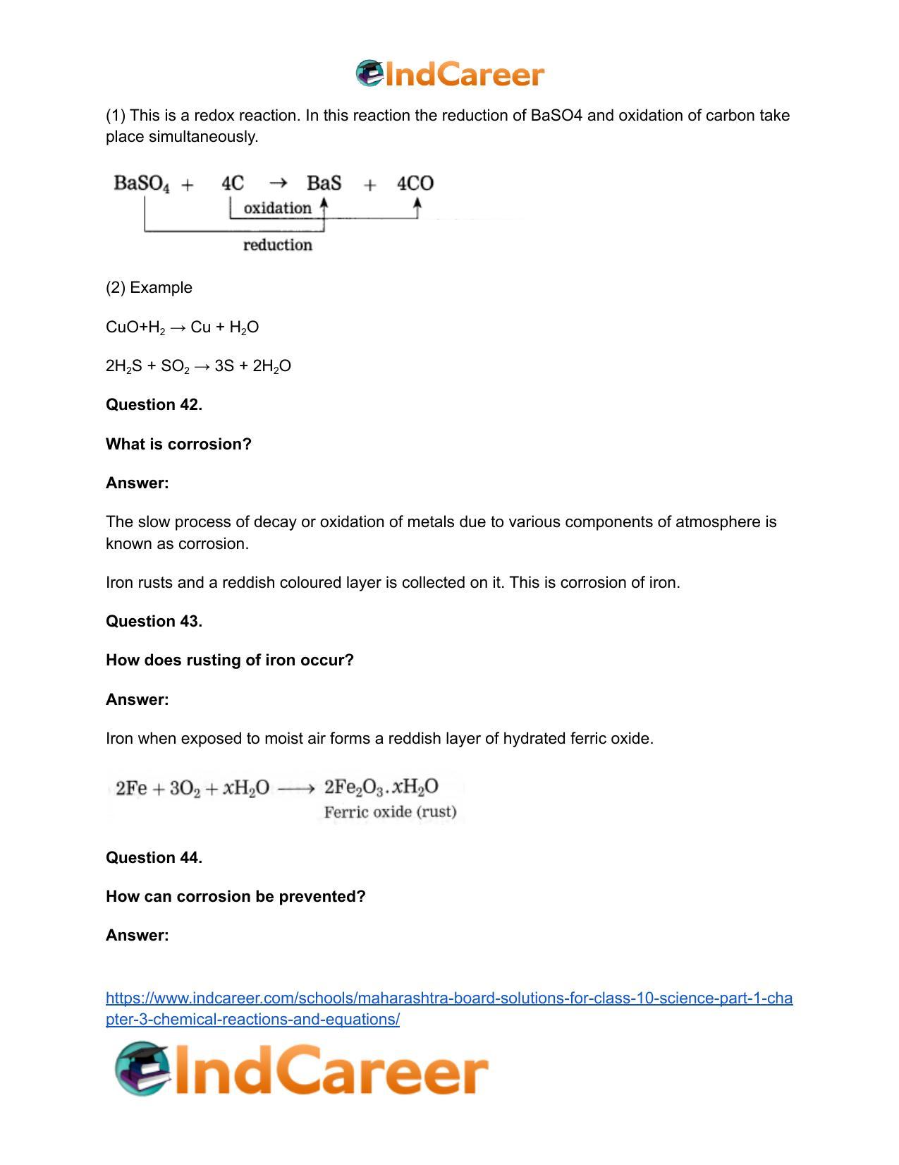 Maharashtra Board Solutions for Class 10- Science (Part 1): Chapter 3- Chemical Reactions and Equations - Page 77