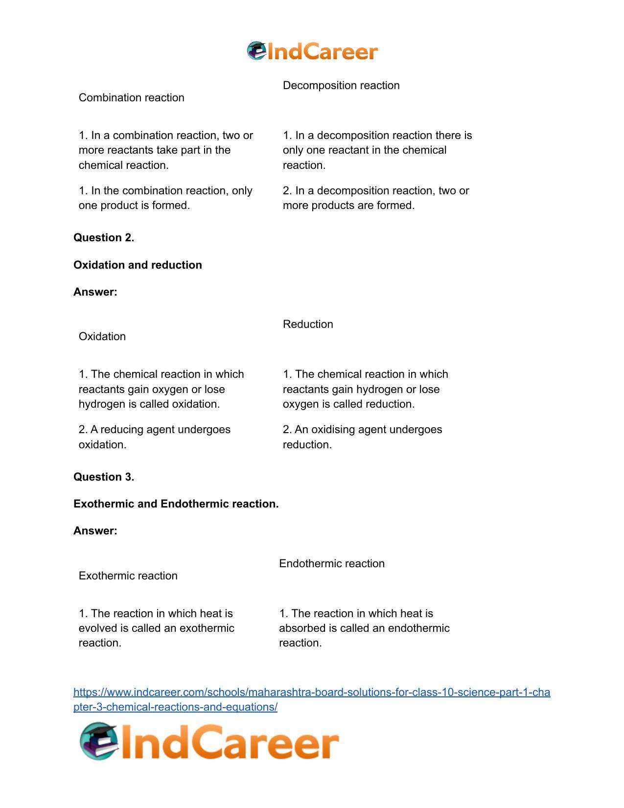Maharashtra Board Solutions for Class 10- Science (Part 1): Chapter 3- Chemical Reactions and Equations - Page 80