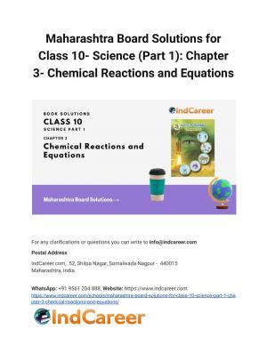 Maharashtra Board Solutions for Class 10- Science (Part 1): Chapter 3- Chemical Reactions and Equations