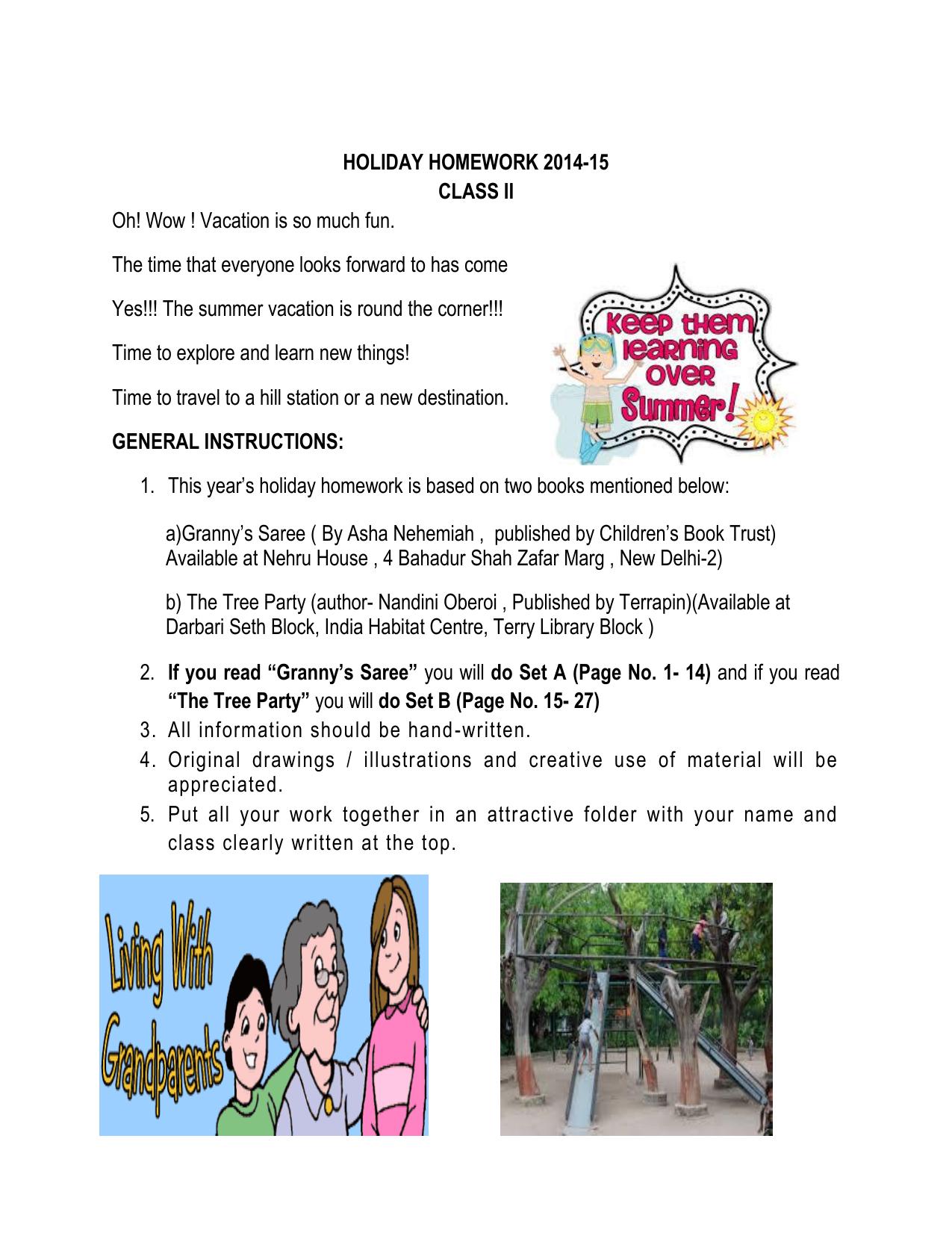 Worksheet for Class 2 English Revision Assignment 120 - Page 1