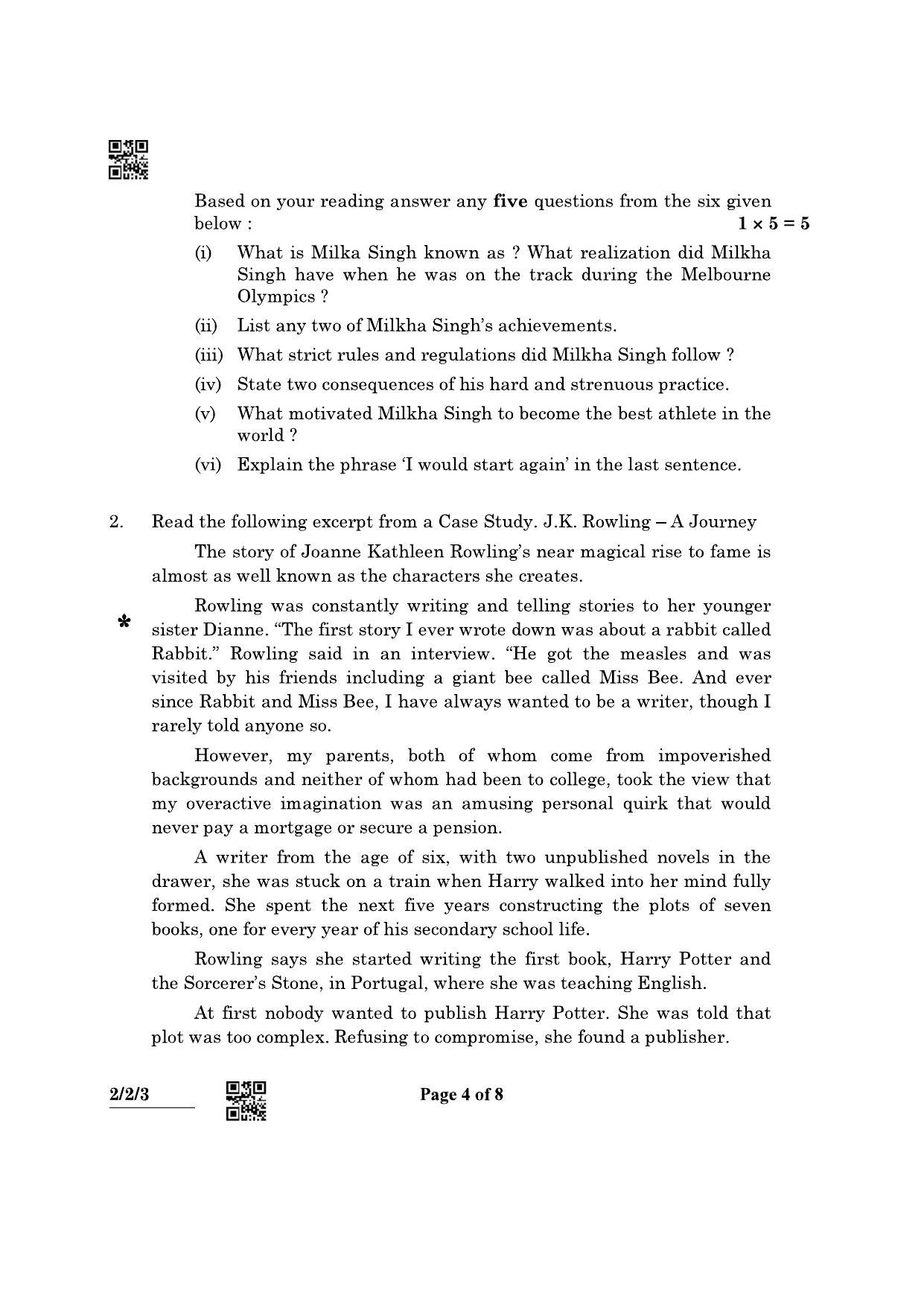 CBSE Class 10 2-2-3 (English L & L) 2022 Question Paper - Page 4