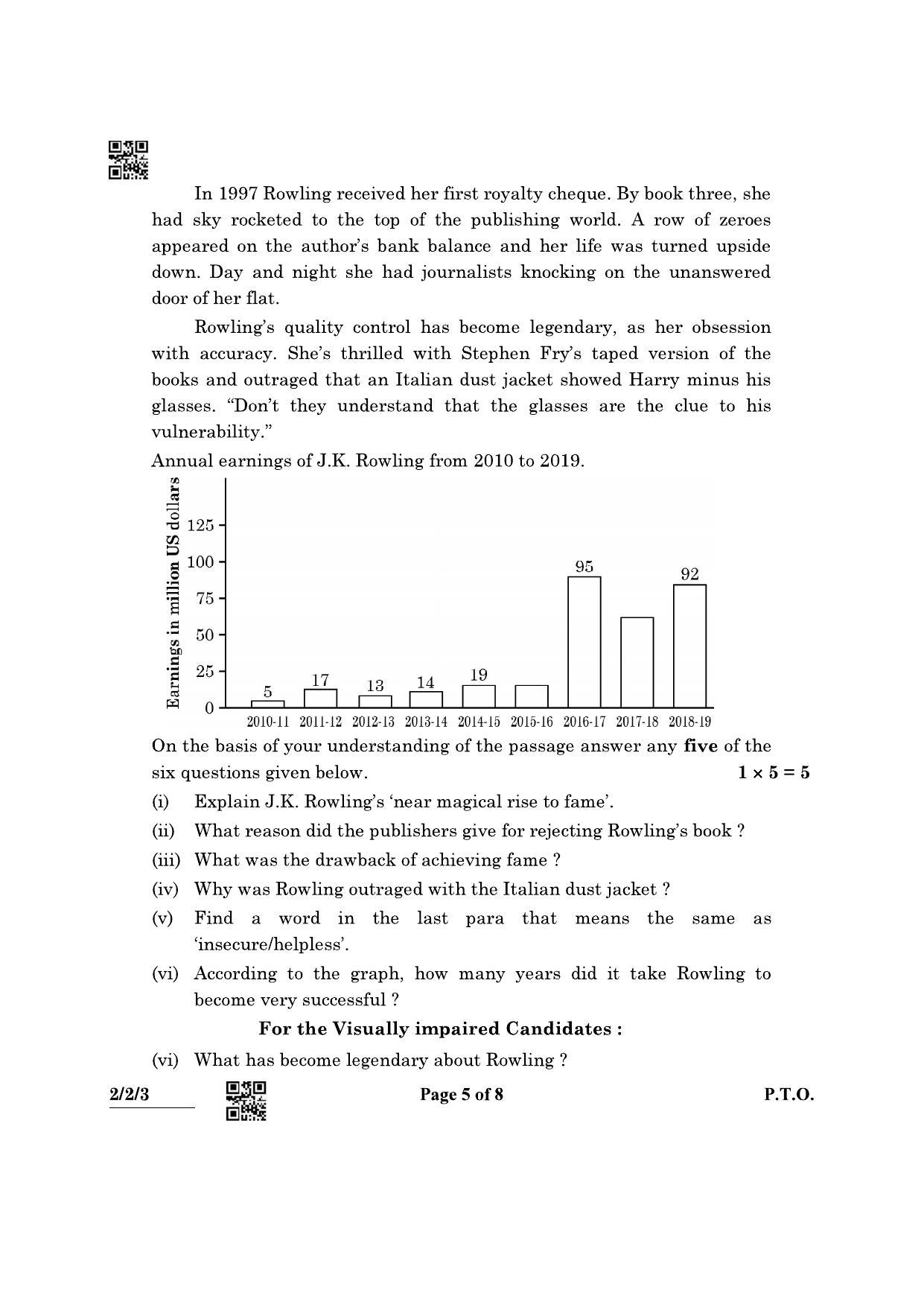 CBSE Class 10 2-2-3 (English L & L) 2022 Question Paper - Page 5