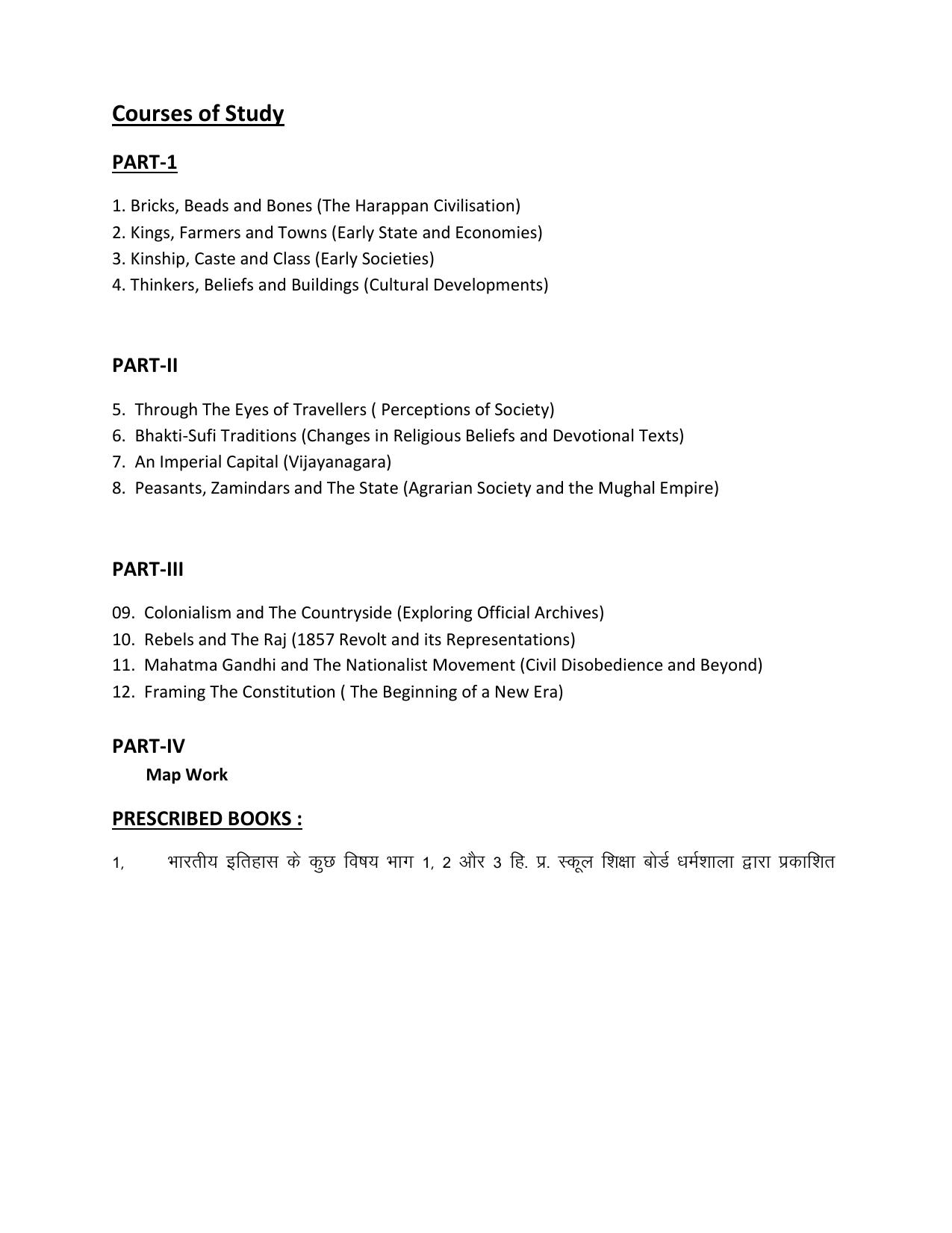 HP Board Class 12th Syllabus for History - Page 2