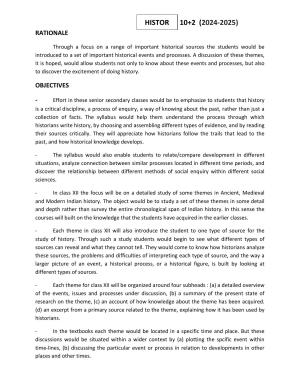 HP Board Class 12th Syllabus for History