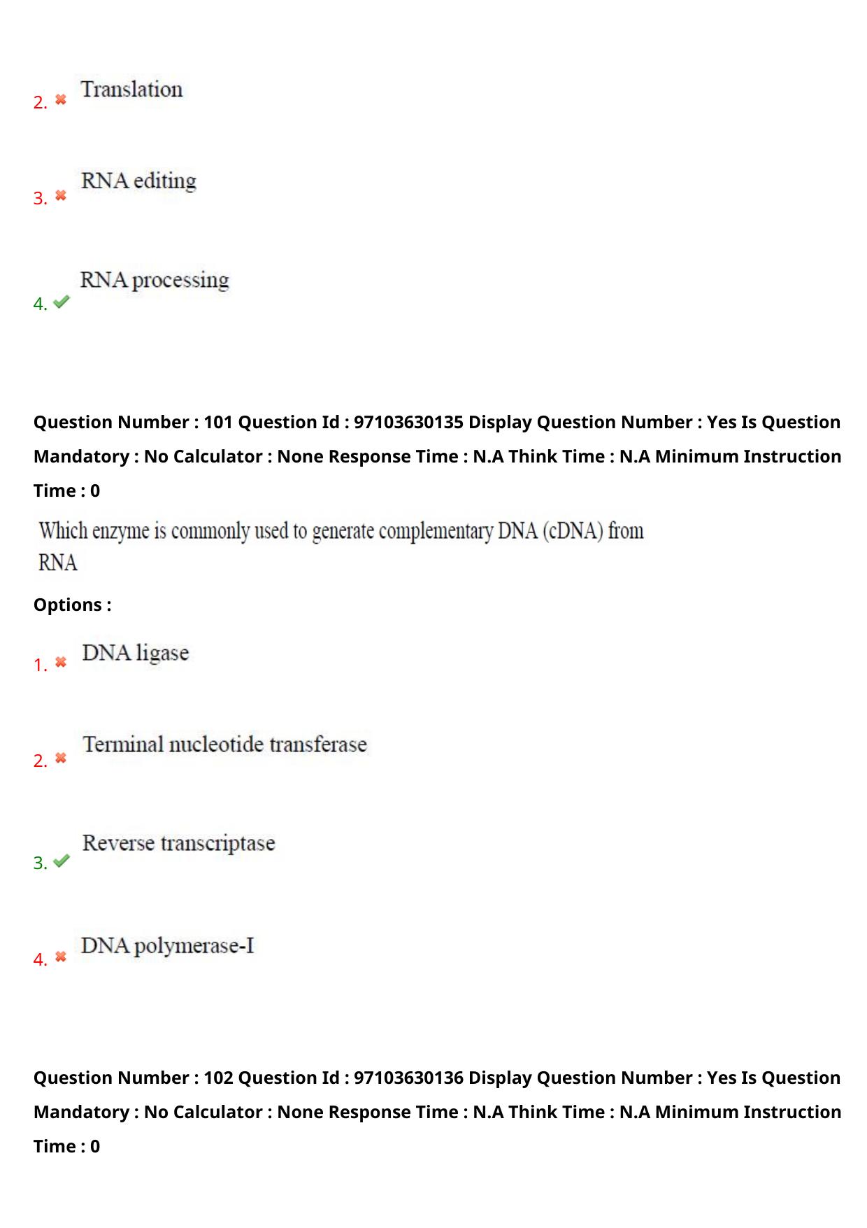 AP RCET 2024 Bio-Technology Question Paper - Page 61