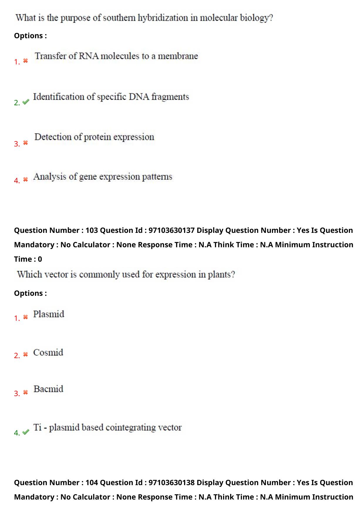 AP RCET 2024 Bio-Technology Question Paper - Page 62