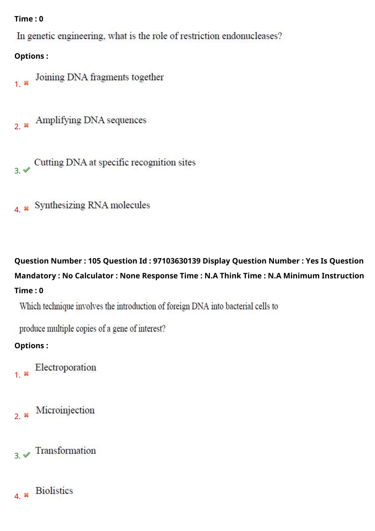 AP RCET 2024 Bio-Technology Question Paper - Page 63