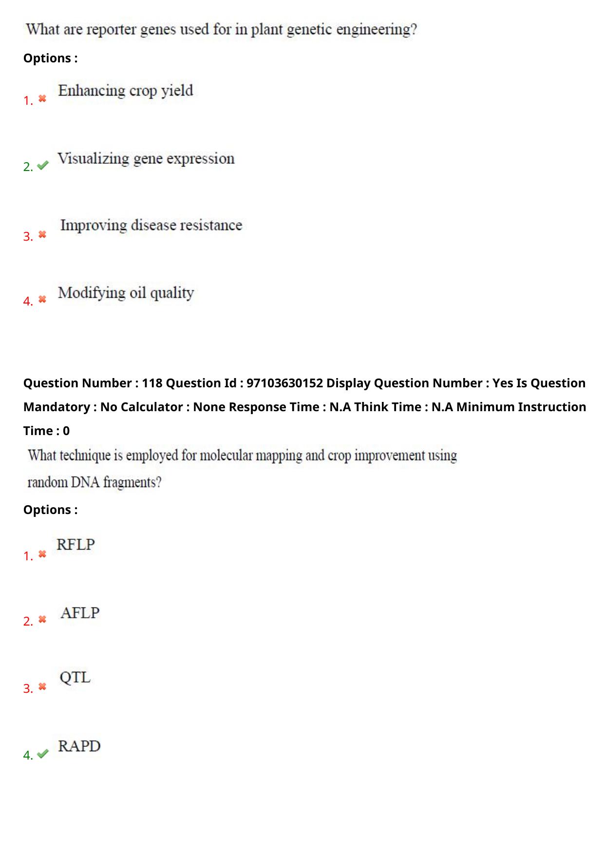 AP RCET 2024 Bio-Technology Question Paper - Page 70