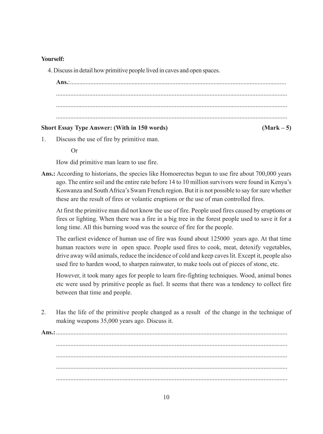 Tripura Board Class 11 History English Version Workbooks - Page 10
