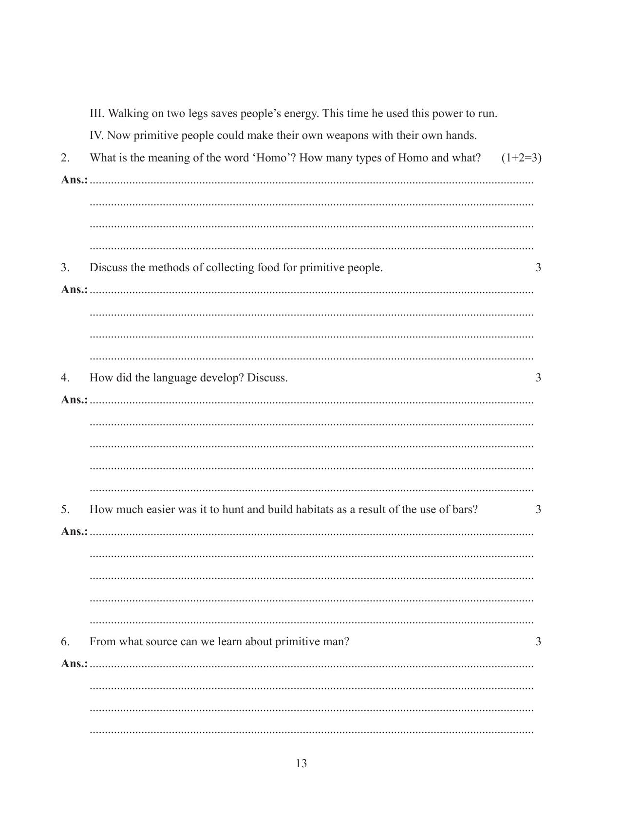 Tripura Board Class 11 History English Version Workbooks - Page 13
