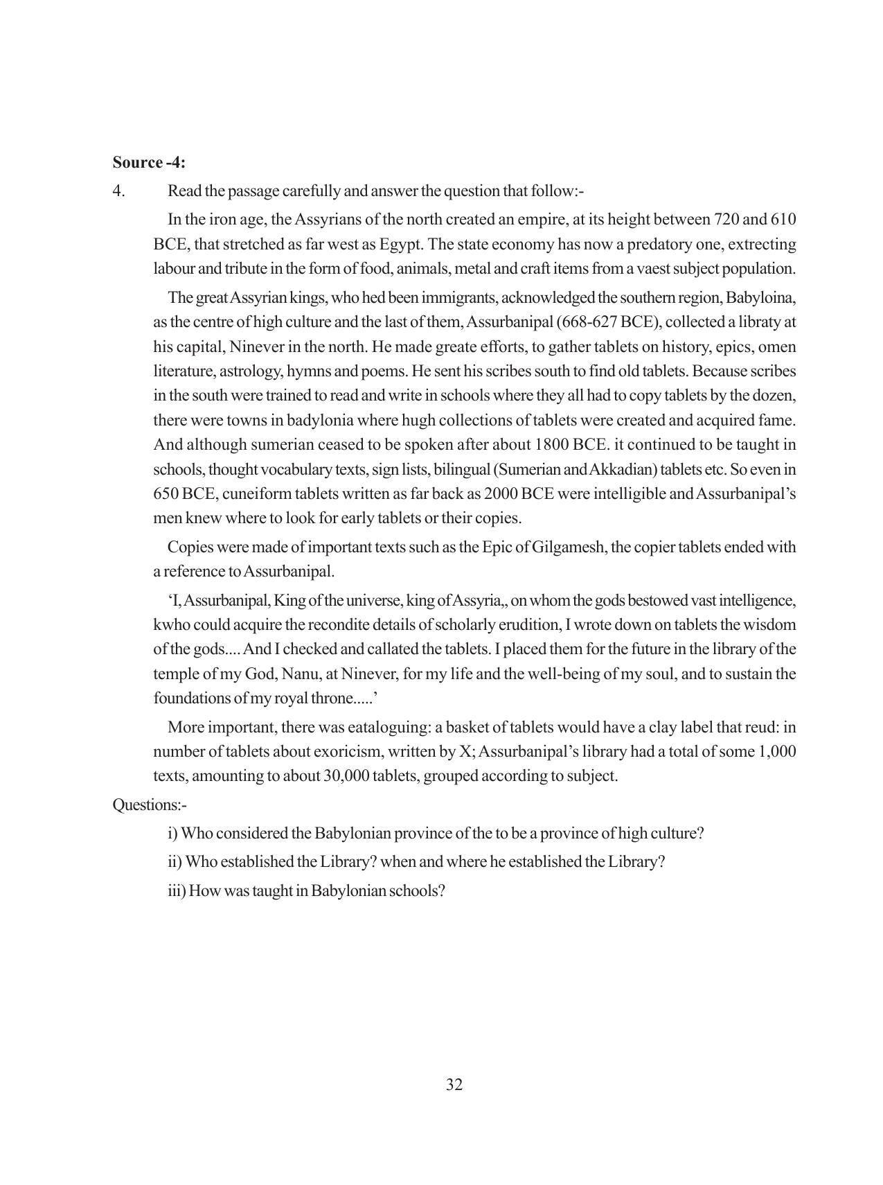 Tripura Board Class 11 History English Version Workbooks - Page 32
