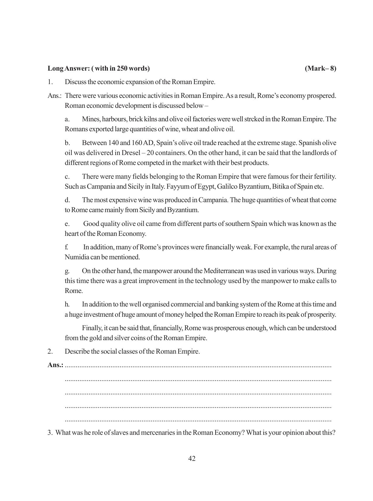Tripura Board Class 11 History English Version Workbooks - Page 42