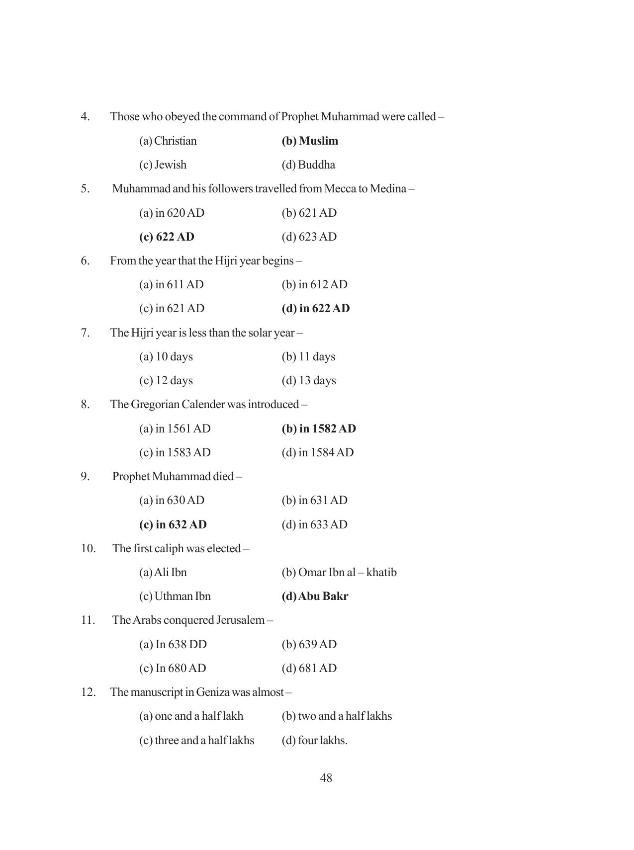 Tripura Board Class 11 History English Version Workbooks - Page 48