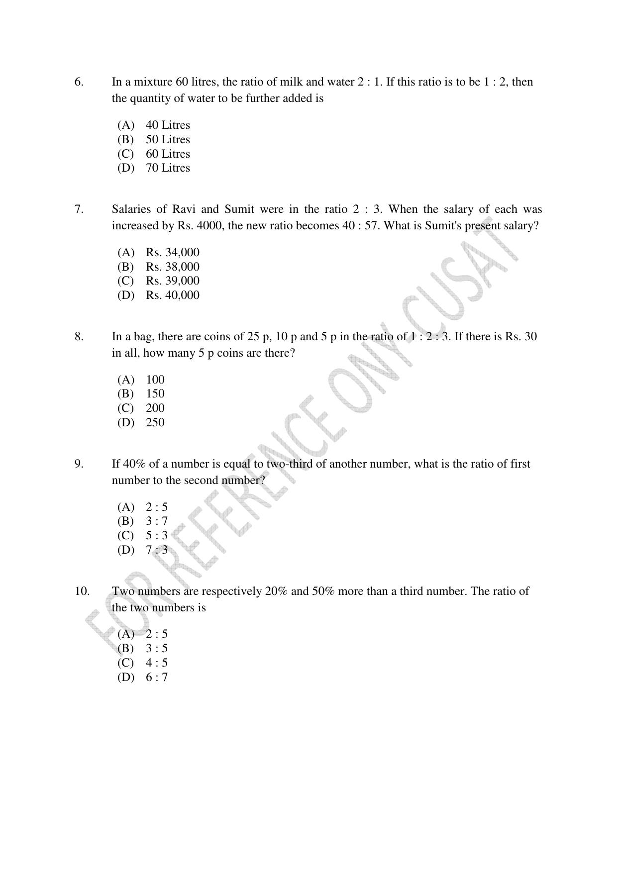CUSAT CAT 2022 Test for B Voc programme Second Shift Question Paper - Page 2