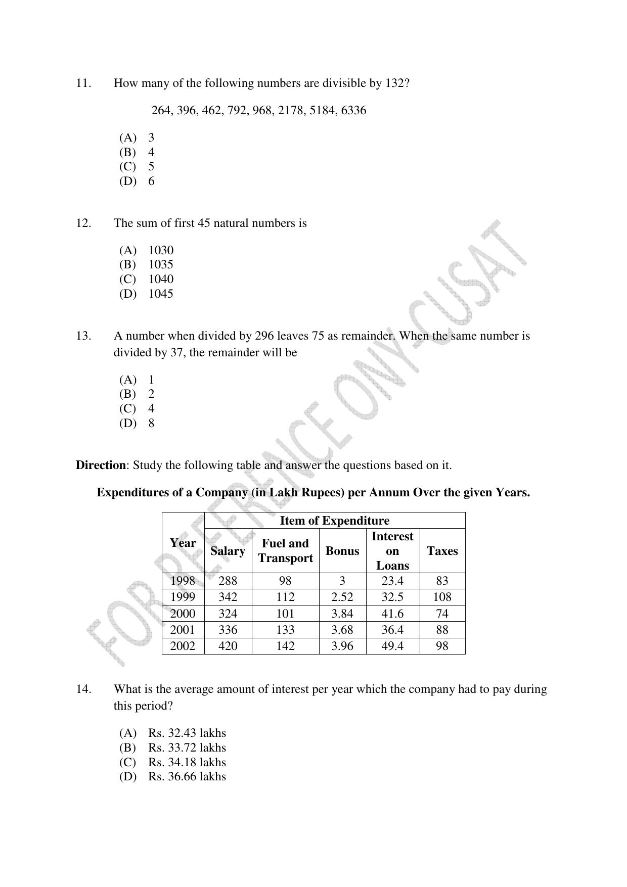 CUSAT CAT 2022 Test for B Voc programme Second Shift Question Paper - Page 3