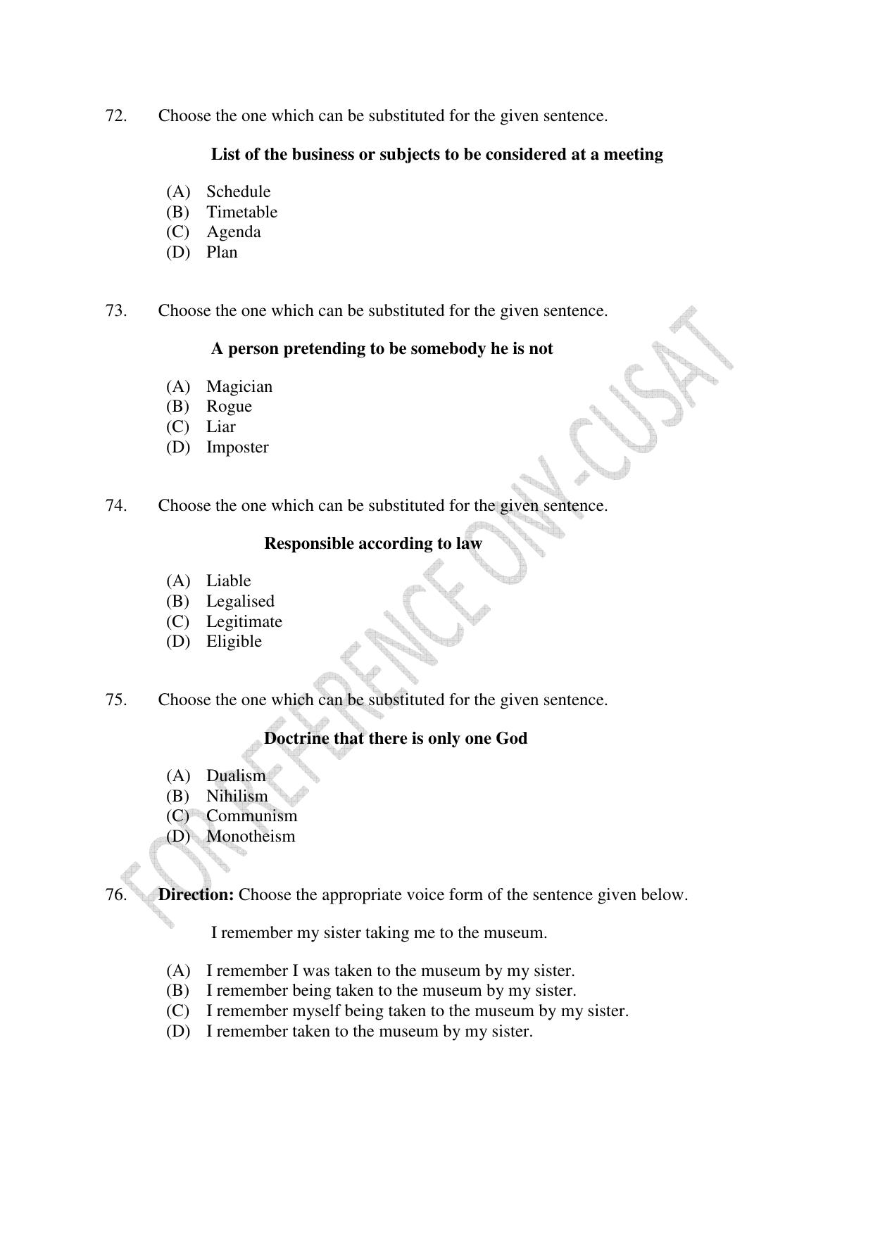 CUSAT CAT 2022 Test for B Voc programme Second Shift Question Paper - Page 18