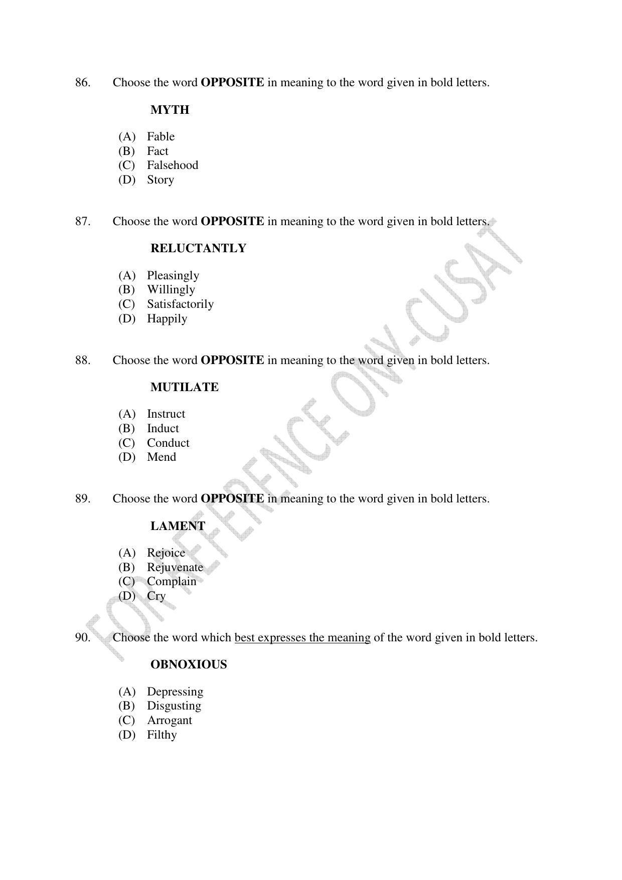 CUSAT CAT 2022 Test for B Voc programme Second Shift Question Paper - Page 21