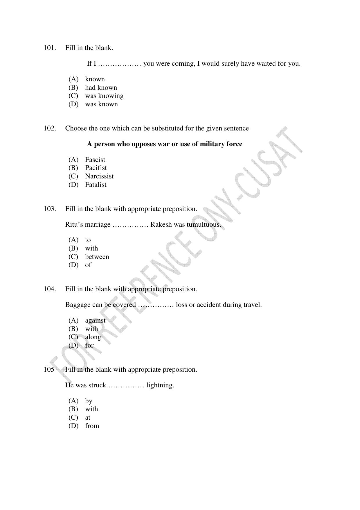CUSAT CAT 2022 Test for B Voc programme Second Shift Question Paper - Page 24