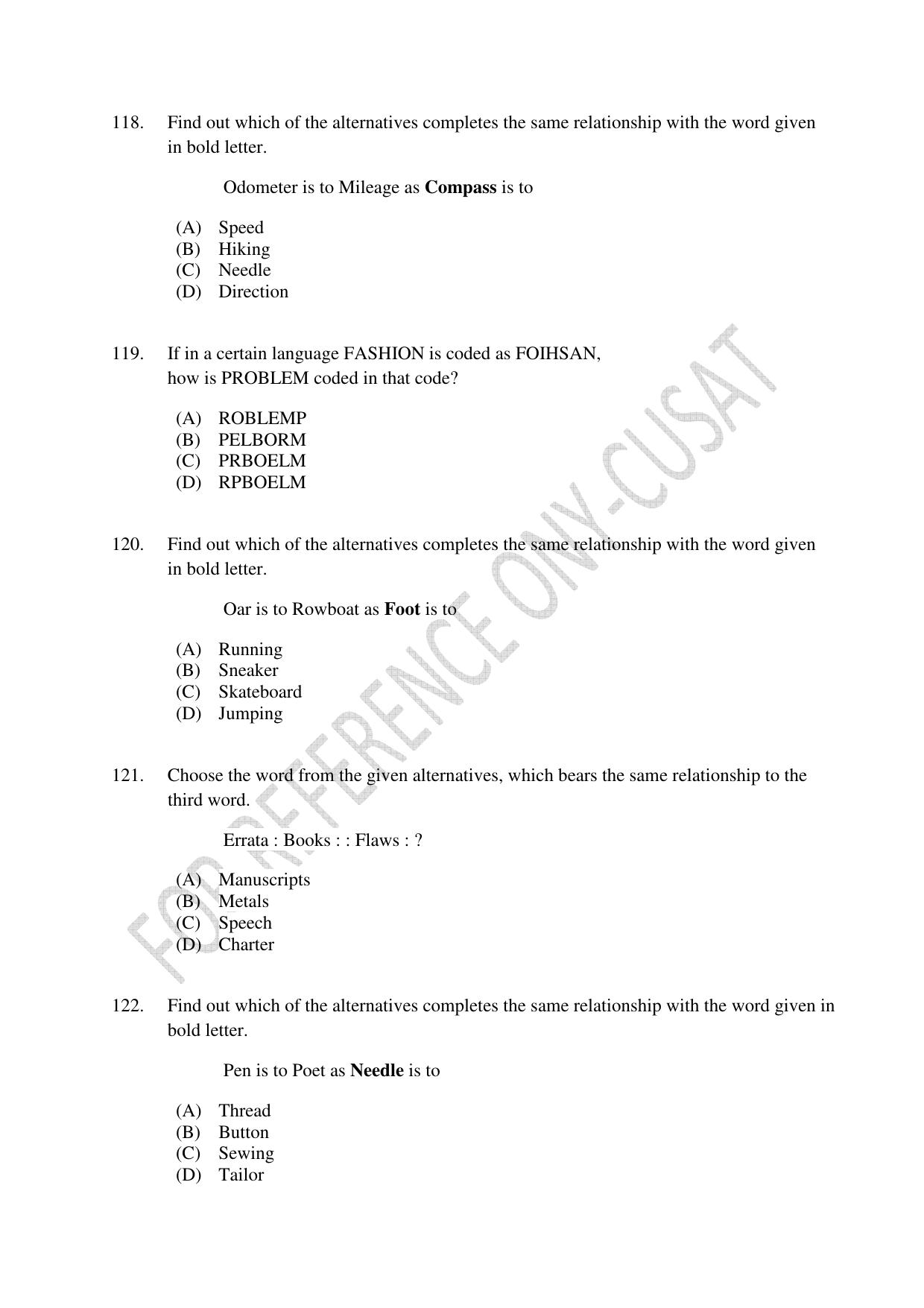 CUSAT CAT 2022 Test for B Voc programme Second Shift Question Paper - Page 28