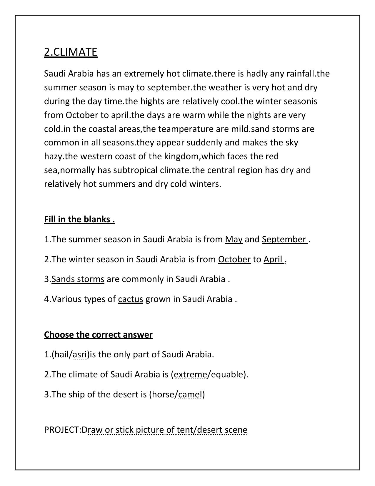 Worksheets for Class 2 EVS Assignment 53 Saudi Arabia - Page 3
