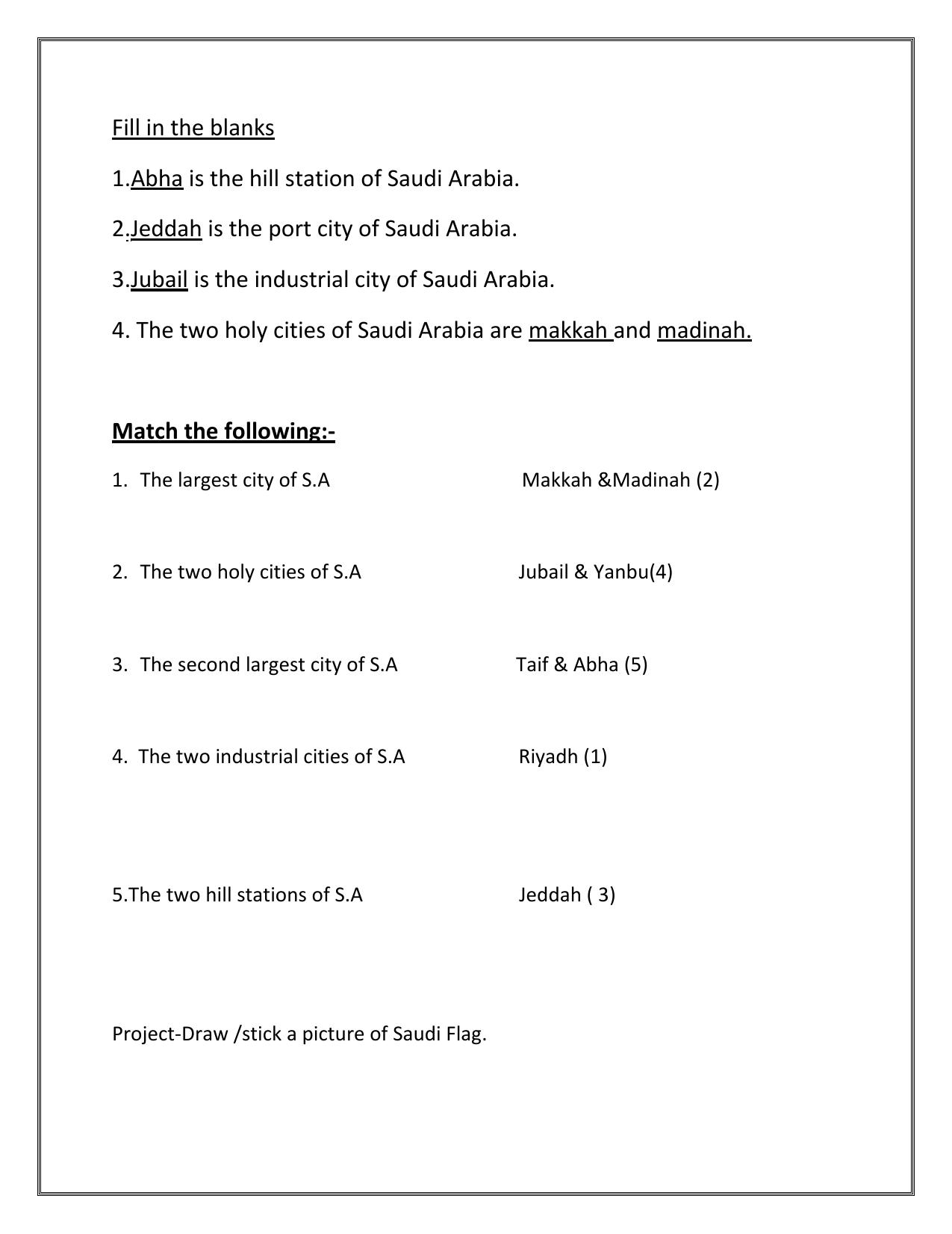 Worksheets for Class 2 EVS Assignment 53 Saudi Arabia - Page 5