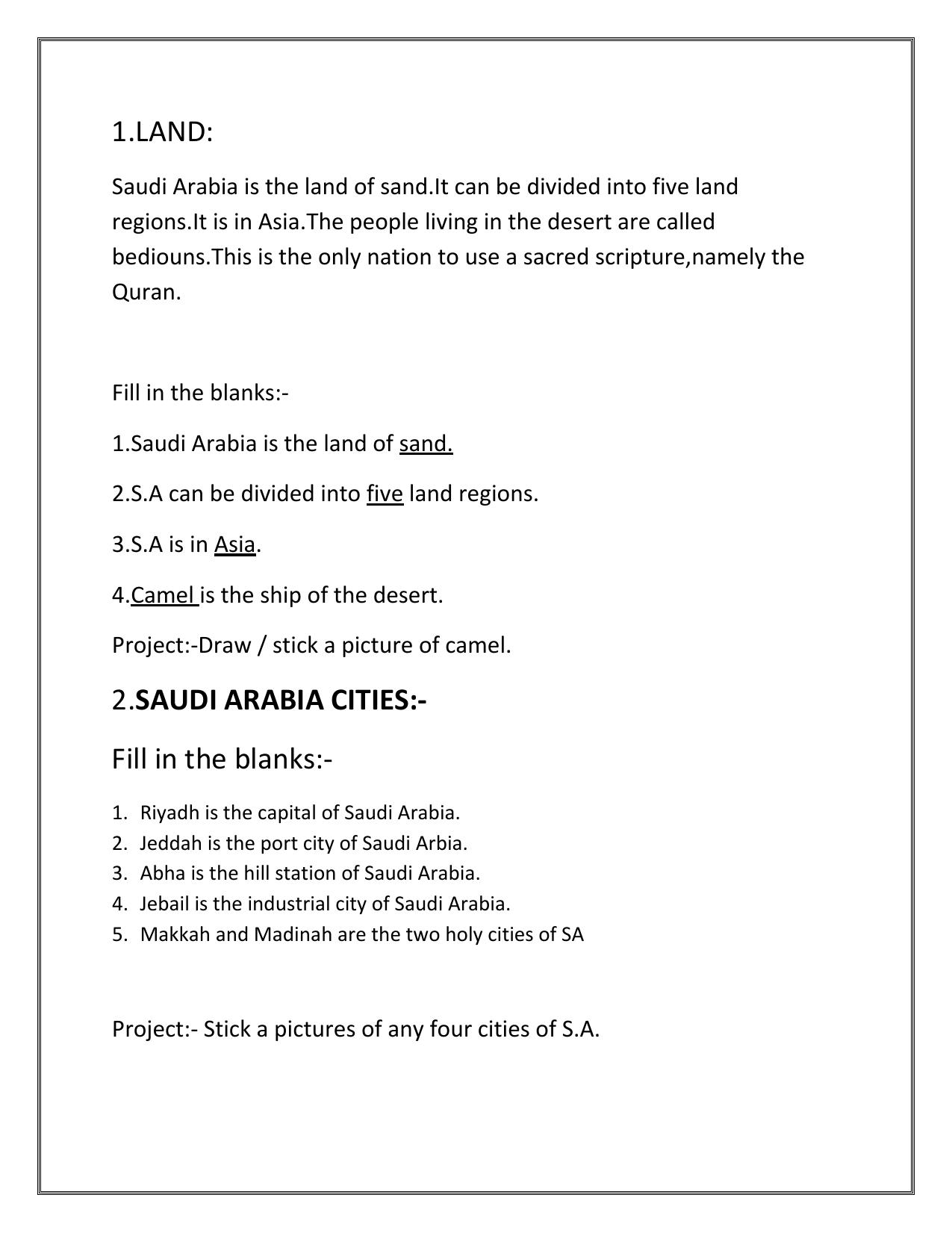 Worksheets for Class 2 EVS Assignment 53 Saudi Arabia - Page 13