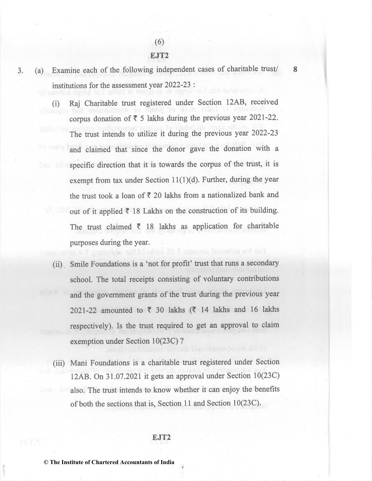 CA Final May 2022 Question Paper - Paper 7 – Direct Tax Laws and International Taxation - Page 6