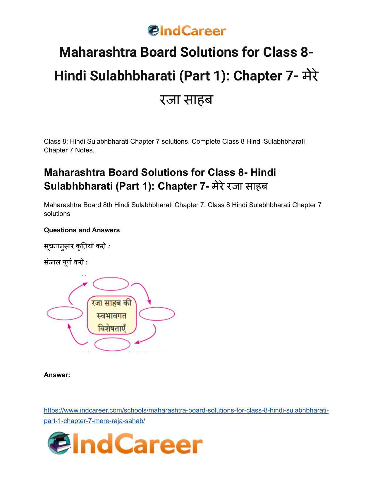 Maharashtra Board Solutions for Class 8- Hindi Sulabhbharati (Part 1): Chapter 7- मेरे रजा साहब - Page 2