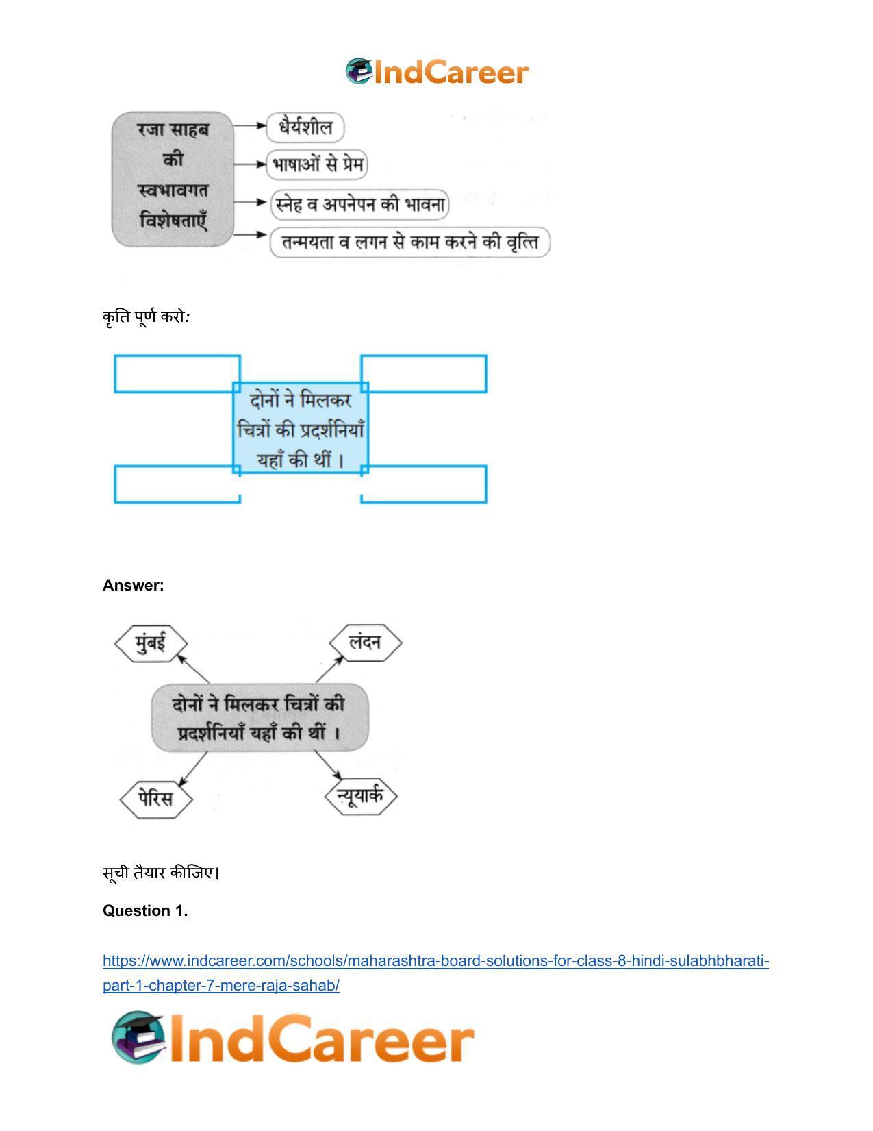 Maharashtra Board Solutions for Class 8- Hindi Sulabhbharati (Part 1): Chapter 7- मेरे रजा साहब - Page 3