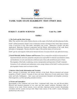 TNSET Syllabus - Earth Sciences