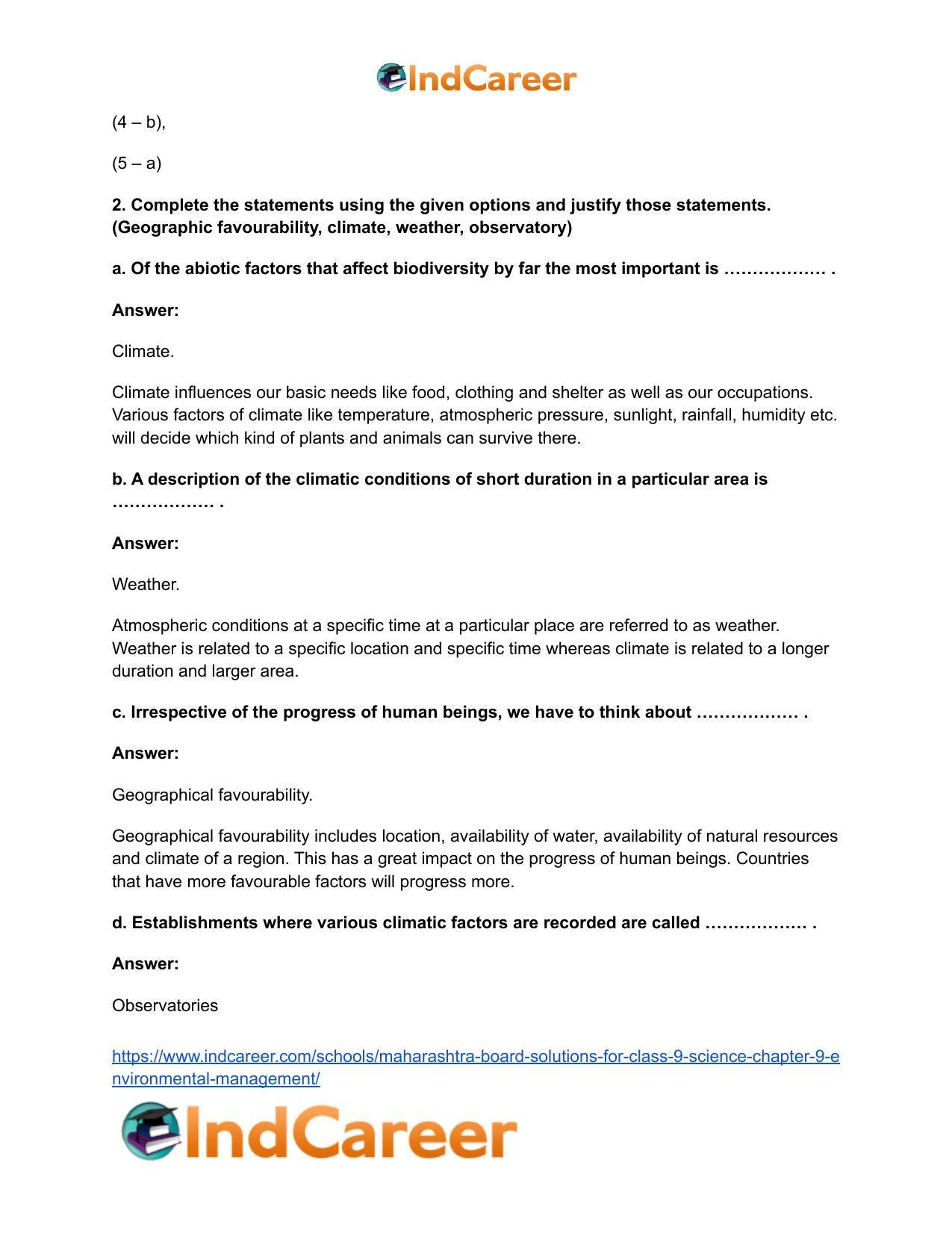 Maharashtra Board Solutions for Class 9- Science: Chapter 9- Environmental Management - Page 3