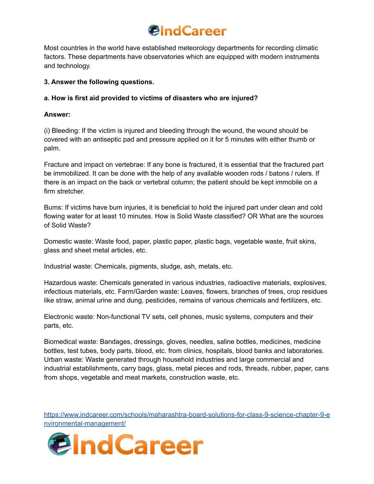 Maharashtra Board Solutions for Class 9- Science: Chapter 9- Environmental Management - Page 4